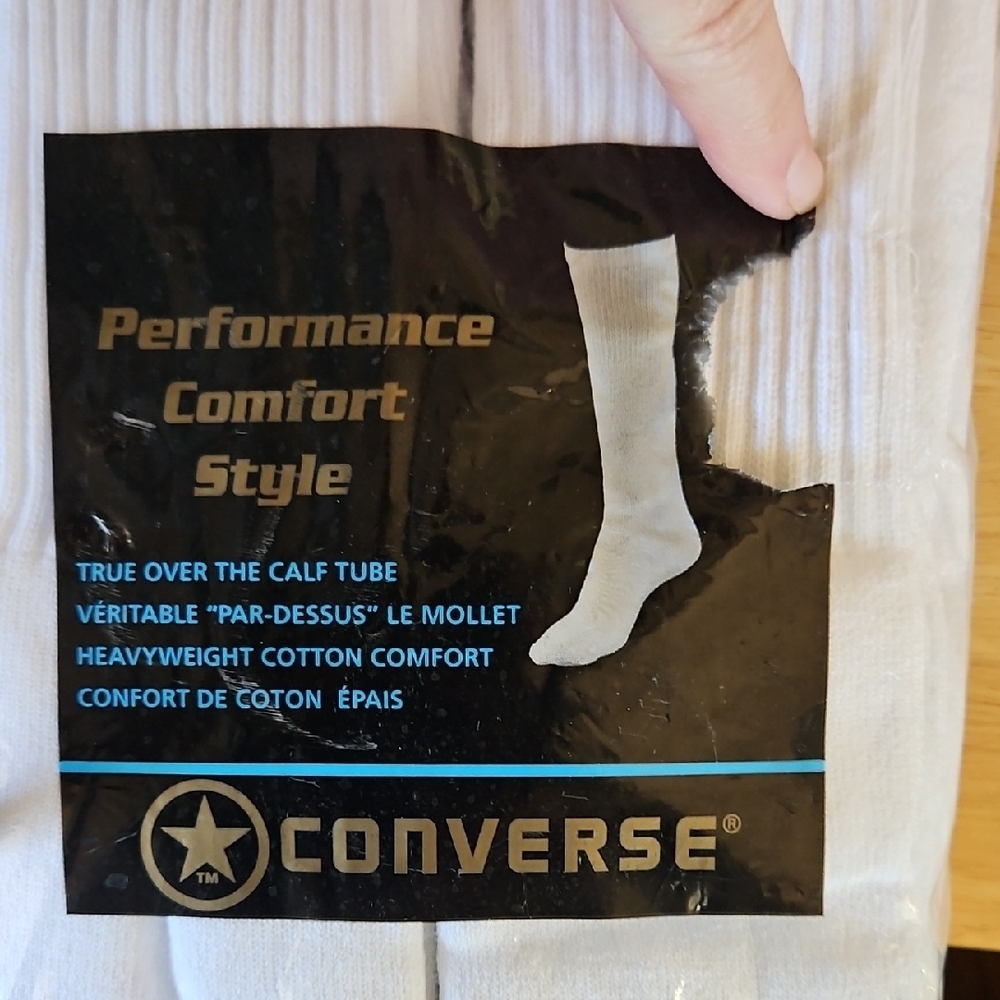 CONVERSE Men's White Performance Socks - 6 Pack - Picture 3 of 4